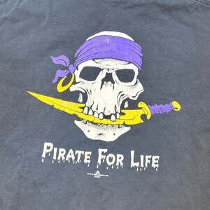 Gildan 2005 Pirate For Life Skull Graphic T-Shirt